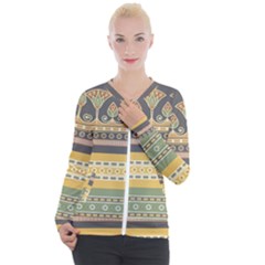 Seamless-pattern-egyptian-ornament-with-lotus-flower Casual Zip Up Jacket
