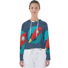 Rocket-with-science-related-icons-image Women s Slouchy Sweat by Salman4z