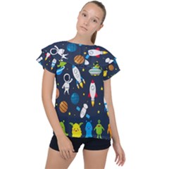 Big-set-cute-astronauts-space-planets-stars-aliens-rockets-ufo-constellations-satellite-moon-rover-v Ruffle Collar Chiffon Blouse