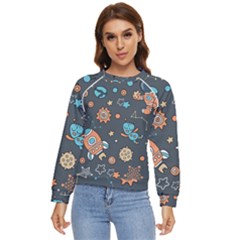 Space-seamless-pattern Women s Long Sleeve Raglan Tee