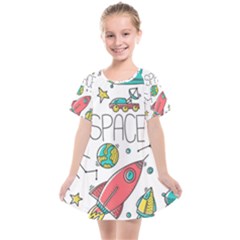 Space-cosmos-seamless-pattern-seamless-pattern-doodle-style Kids  Smock Dress by Salman4z