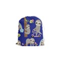 Hand-drawn-cute-sloth-pattern-background Drawstring Pouch (Small) View1