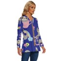 Hand-drawn-cute-sloth-pattern-background Long Sleeve Drawstring Hooded Top View3