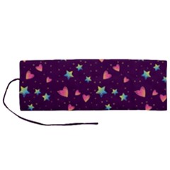 Colorful-stars-hearts-seamless-vector-pattern Roll Up Canvas Pencil Holder (m) by Salman4z