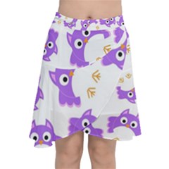Purple-owl-pattern-background Chiffon Wrap Front Skirt by Salman4z