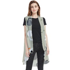 Cute-cat-seamless-pattern Sleeveless Chiffon Waistcoat Shirt