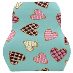 Seamless Pattern With Heart Shaped Cookies With Sugar Icing Car Seat Back Cushion  by pakminggu