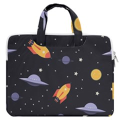 Cosmos Rockets Spaceships Ufos Macbook Pro 16  Double Pocket Laptop Bag  by pakminggu