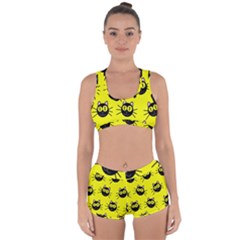 Cats Heads Pattern Design Racerback Boyleg Bikini Set