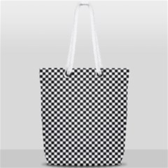 Background Black Board Checker Checkerboard Full Print Rope Handle Tote (small)