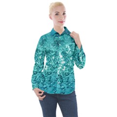Nature Wallpaper Bubbles Water Bubbly Women s Long Sleeve Pocket Shirt