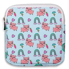 Pigs Pattern Art Design Drawing Sketch Wallpaper Mini Square Pouch by pakminggu