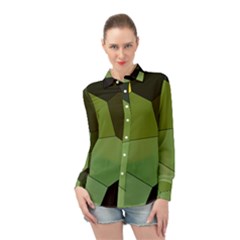 Mosaic Structure Background Tile Long Sleeve Chiffon Shirt