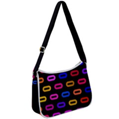 Pattern Background Structure Black Zip Up Shoulder Bag