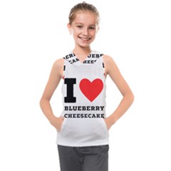 I Love Blueberry Cheesecake  Kids  Sleeveless Hoodie by ilovewhateva