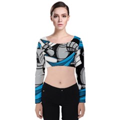 Sword Knight Fictional Character Legionary Warrior Velvet Long Sleeve Crop Top by danenraven