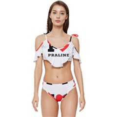 I Love Praline  Ruffle Edge Tie Up Bikini Set	 by ilovewhateva