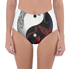 Yin And Yang Chinese Dragon Reversible High-waist Bikini Bottoms