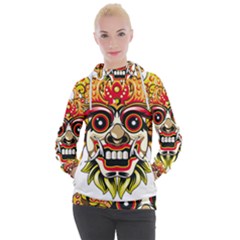 Bali Barong Mask Euclidean Vector Chiefs Face Women s Hooded Pullover by Mog4mog4