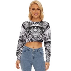 Drawing Samurai Tattoo Sketch Japanese Samurai Lightweight Long Sleeve Sweatshirt by Mog4mog4