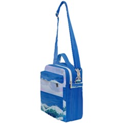 Illustration Landscape Sea Ocean Waves Beach Blue Crossbody Day Bag