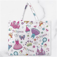 Princess Element Background Material Zipper Large Tote Bag