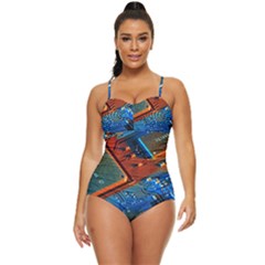 Gray Circuit Board Electronics Electronic Components Microprocessor Retro Full Coverage Swimsuit by Bakwanart