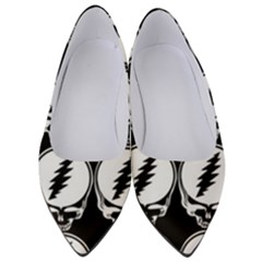 Black And White Deadhead Grateful Dead Steal Your Face Pattern Women s Low Heels by 99art