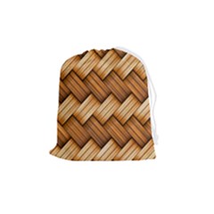 Wooden Weaving Texture Drawstring Pouch (medium)