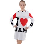 I love jam Long Sleeve Hoodie Dress