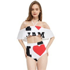 I Love Jam Halter Flowy Bikini Set  by ilovewhateva