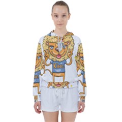 Animation-lion-animals-king-cool Women s Tie Up Sweat by 99art