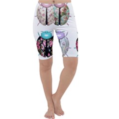 Ladybug-flower-pattern-shabby-chic Cropped Leggings 