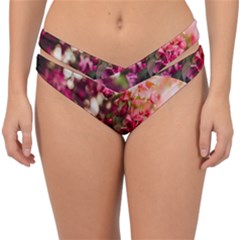 Pink Flower Double Strap Halter Bikini Bottoms