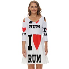 I Love Rum Shoulder Cut Out Zip Up Dress by ilovewhateva