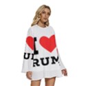I love rum Round Neck Long Sleeve Bohemian Style Chiffon Mini Dress View3