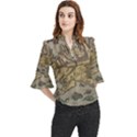 Iceland Cartography Map Renaissance Loose Horn Sleeve Chiffon Blouse View1