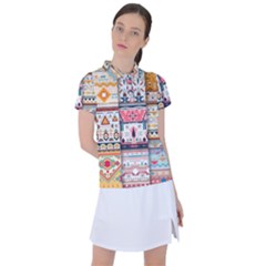 Pattern Texture Multi Colored Variation Women s Polo Tee