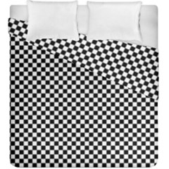 Black And White Checkerboard Background Board Checker Duvet Cover Double Side (king Size)