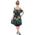 Fish Star Sign Kids  Cut Out Shoulders Chiffon Dress View2