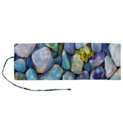 Stones Gems Multi Colored Rocks Roll Up Canvas Pencil Holder (m) by Bangk1t
