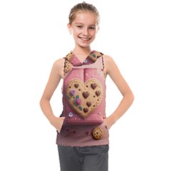 Cookies Valentine Heart Holiday Gift Love Kids  Sleeveless Hoodie by Ndabl3x