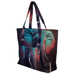 Elephant Tusks Trunk Wildlife Africa Zip Up Canvas Bag