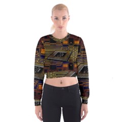 Processor Cpu Board Circuit Cropped Sweatshirt by Wav3s