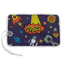 Vector Flat Space Design Background With Text Pen Storage Case (l) by Wav3s