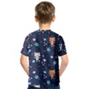 Cute Astronaut Cat With Star Galaxy Elements Seamless Pattern Kids  Sport Mesh Tee View2