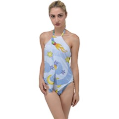 Science Fiction Outer Space Go With The Flow One Piece Swimsuit