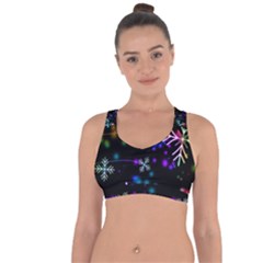 Snowflakes Snow Winter Christmas Cross String Back Sports Bra by Ndabl3x