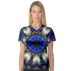 Kaleidoscope Abstract Round V-neck Sport Mesh Tee