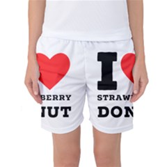 I Love Strawberry Donut Women s Basketball Shorts by ilovewhateva